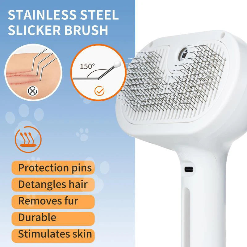ArticPaws Pet Steam Massage Comb – Spray Detangling Brush for Dogs & Cats
